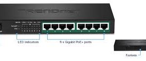 TRENDnet-TPE-TG83 , 8-Port Gigabit PoE+ Switch , 65W PoE power budget
